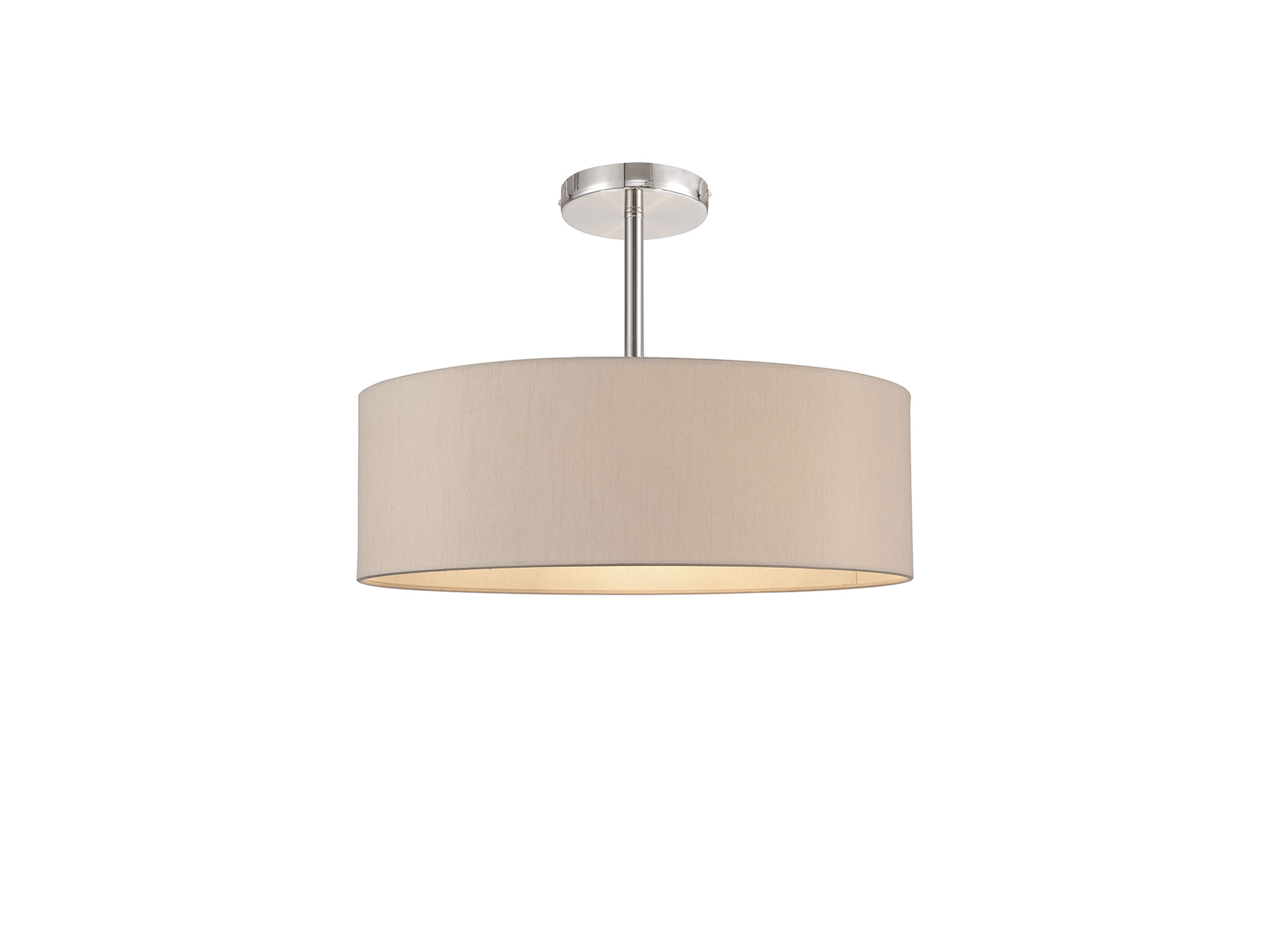 DK0723  Baymont 45cm Semi Flush 5 Light Polished Chrome, Nude Beige